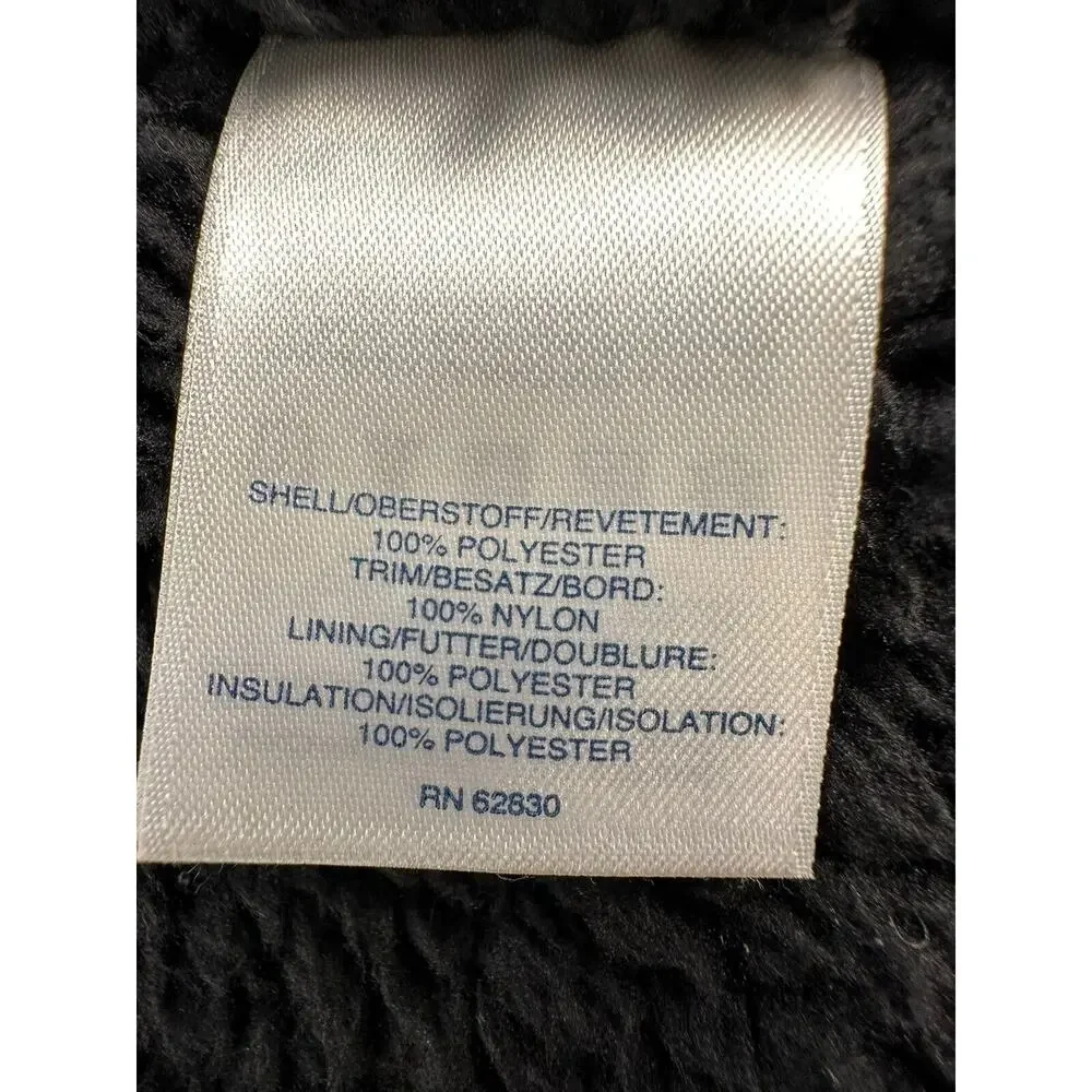 LANDS' END UNISEX READ PLAID VEST W/HOODY SHERPA LINED Size Small PERFECT!